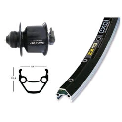 Roue Dynamo 26' Shimano Alfine CL Exal ZX 19 Noir (559-19)